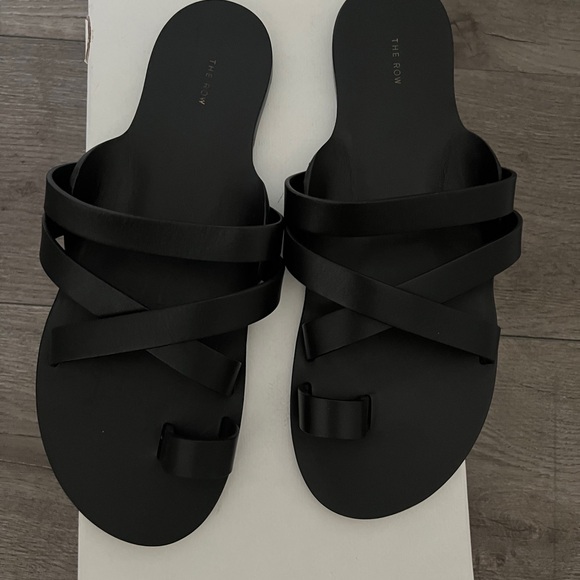 The Row Black Minimalist Slide Sandals - Picture 6 of 6